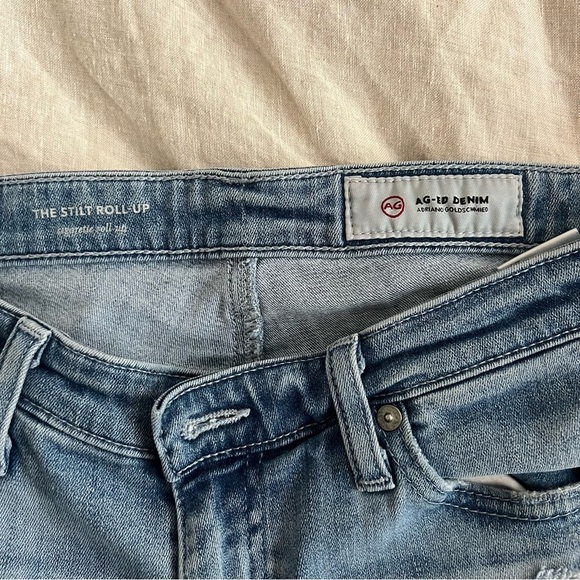 Ag Adriano Goldschmied Cropped Jeans The Stilt Roll-Up Cigarette Distressed 28 - Picture 4 of 11